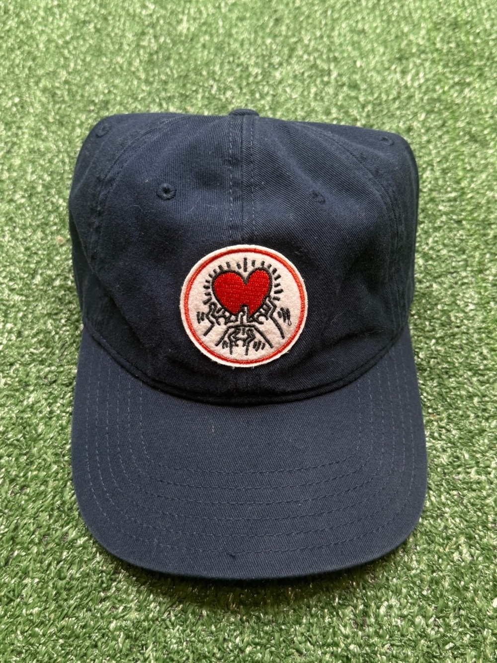 Keith Haring Mad Engine Cap Mens One Size Blue Dad Hat Embroidered Logo Casual